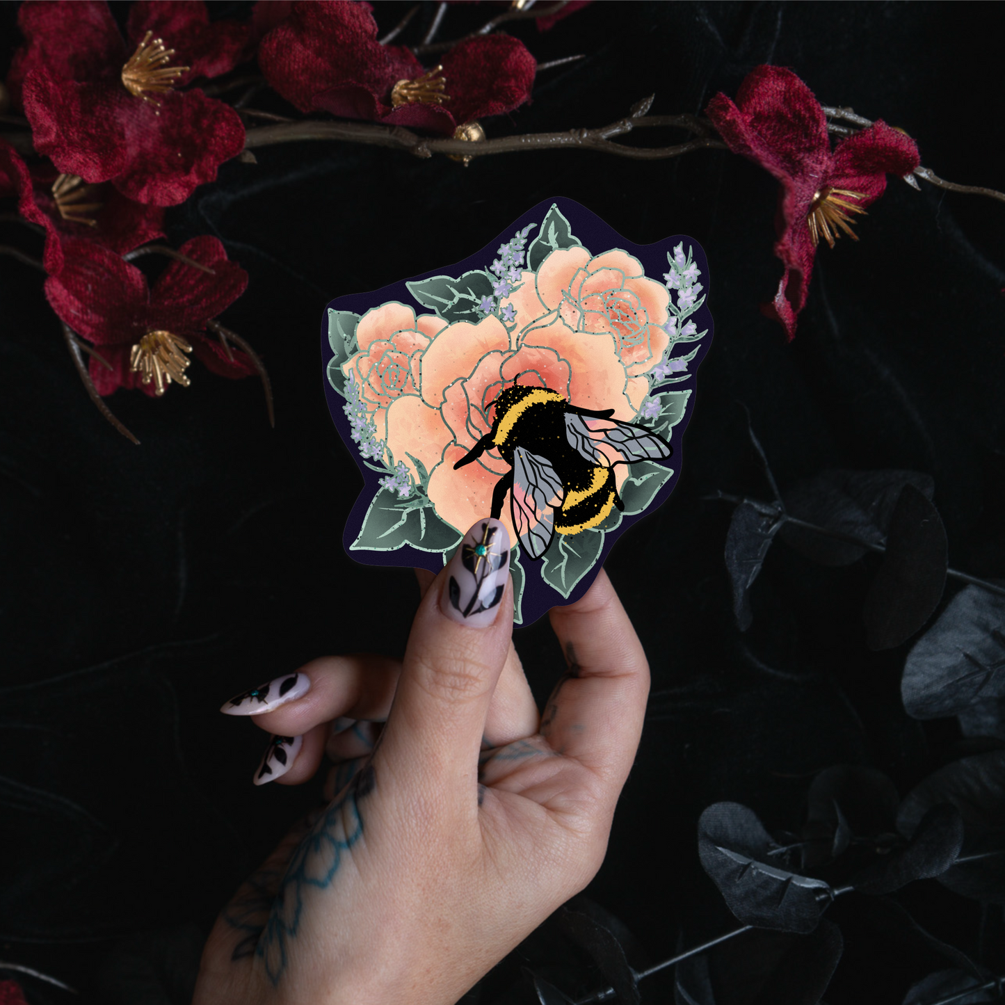 Rose Bee - Sticker bonesandgardens