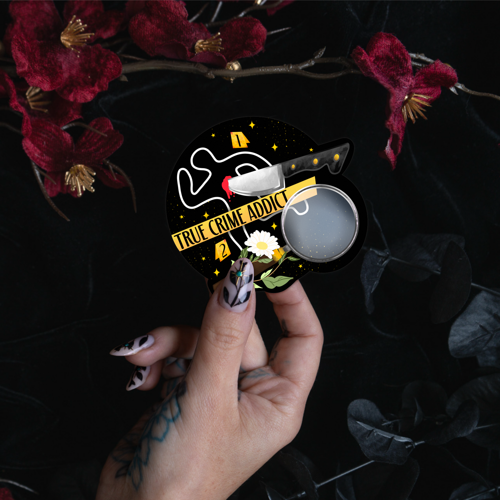True Crime Addict - Sticker bonesandgardens