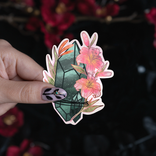 Emerald with Lily Sticker bonesandgardens