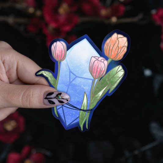 Diamond stone with Tulips Sticker bonesandgardens