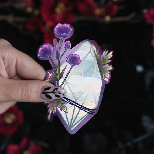 Agate with Geranium Sticker bonesandgardens