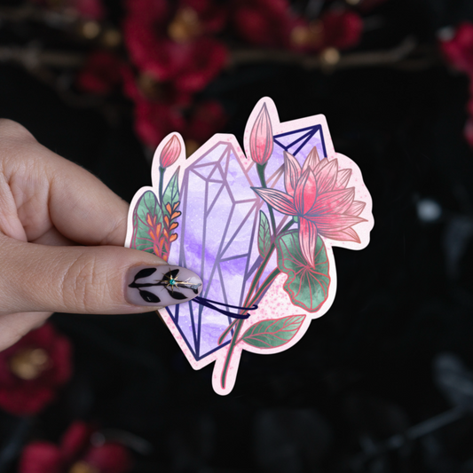 Amethyst with Lotus Sticker