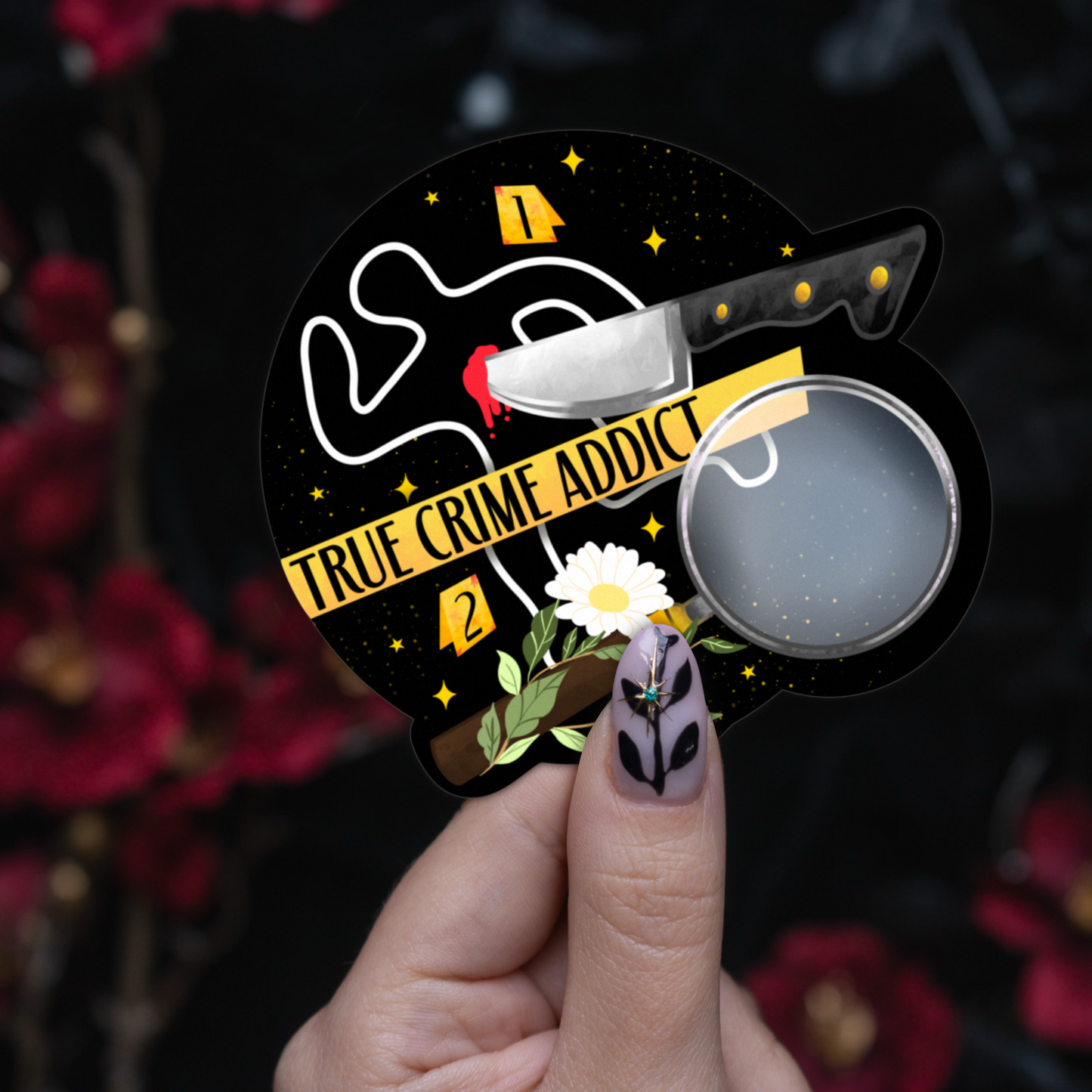 True Crime Addict - Sticker bonesandgardens
