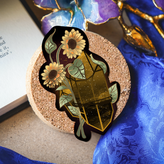 Tiger's Eye with Sunflower Sticker