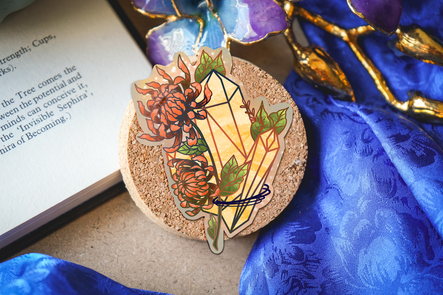 Topaz with Chrysanthemum Sticker