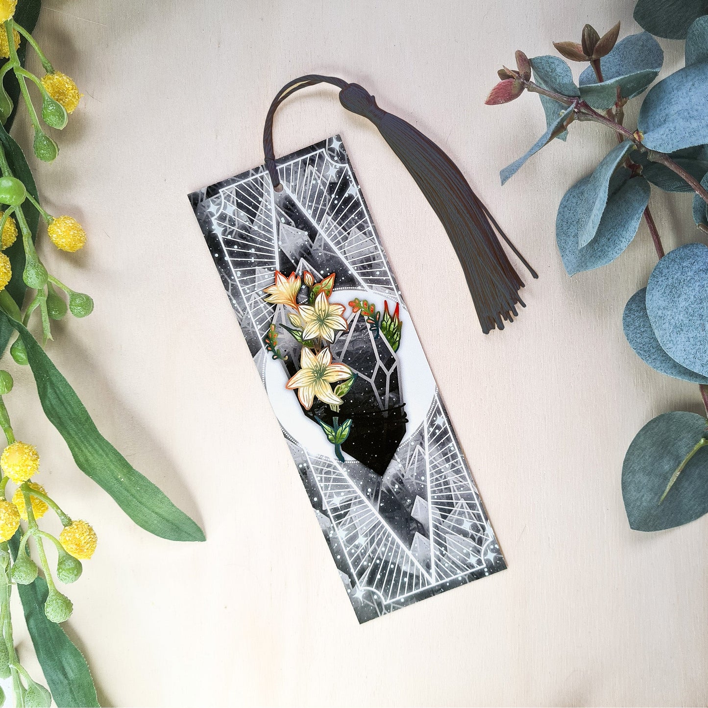 Onyx with Jasmines - Capricorn Birthstone - Bookmark bonesandgardens
