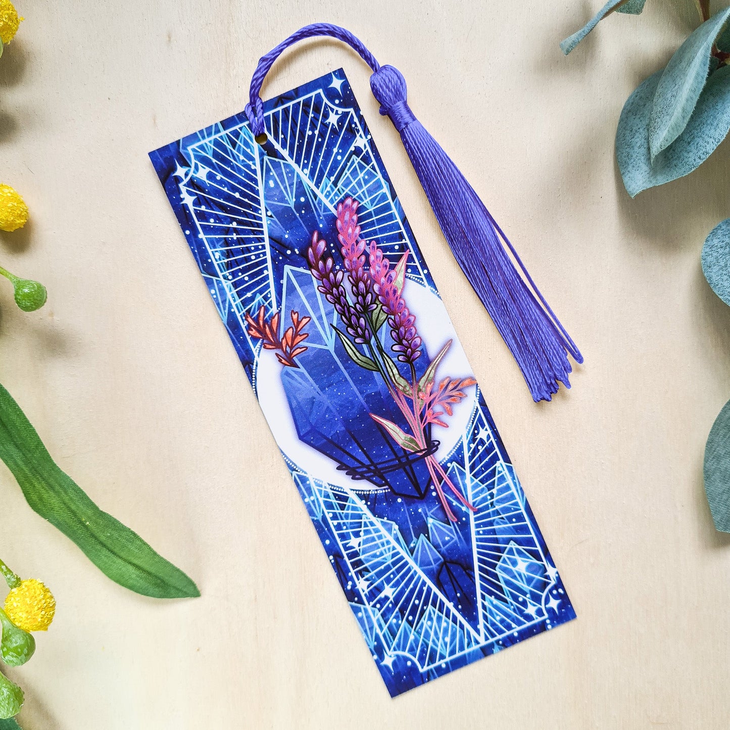 Sodalite stone with Lavenders - Sagittarius Birthstone - Bookmark bonesandgardens