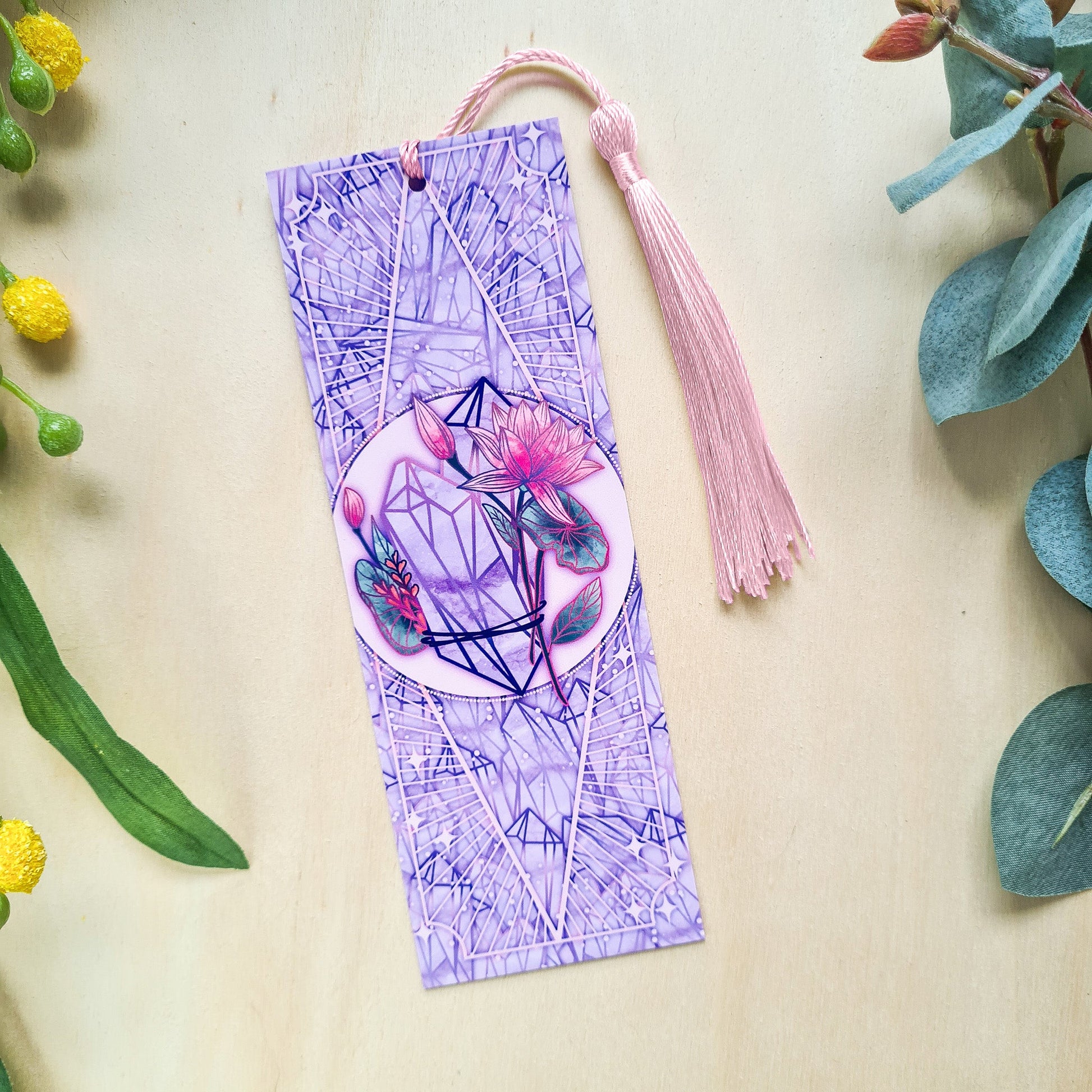 Amethyst with Lotus flower - Pisces Birthstone - Bookmark bonesandgardens