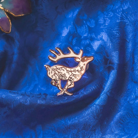 White Deer Enamel Pin
