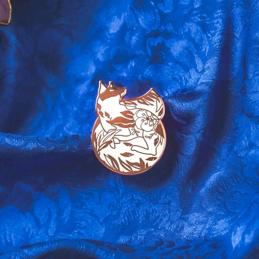 White Fox Enamel Pin