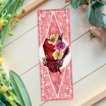 Garnet stone with orchids - Aquarius Birthstone - Bookmark bonesandgardens