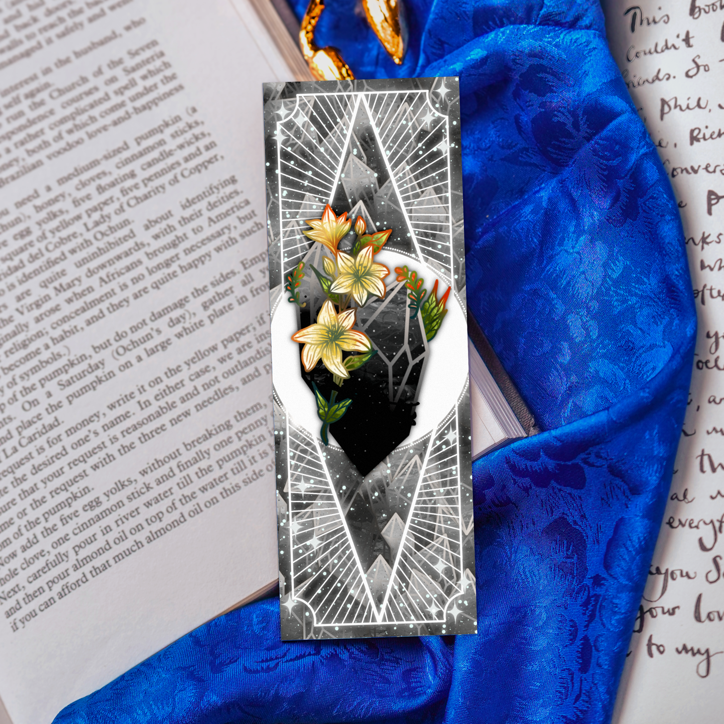 Onyx with Jasmines - Capricorn Birthstone - Bookmark bonesandgardens