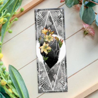 Onyx with Jasmines - Capricorn Birthstone - Bookmark bonesandgardens