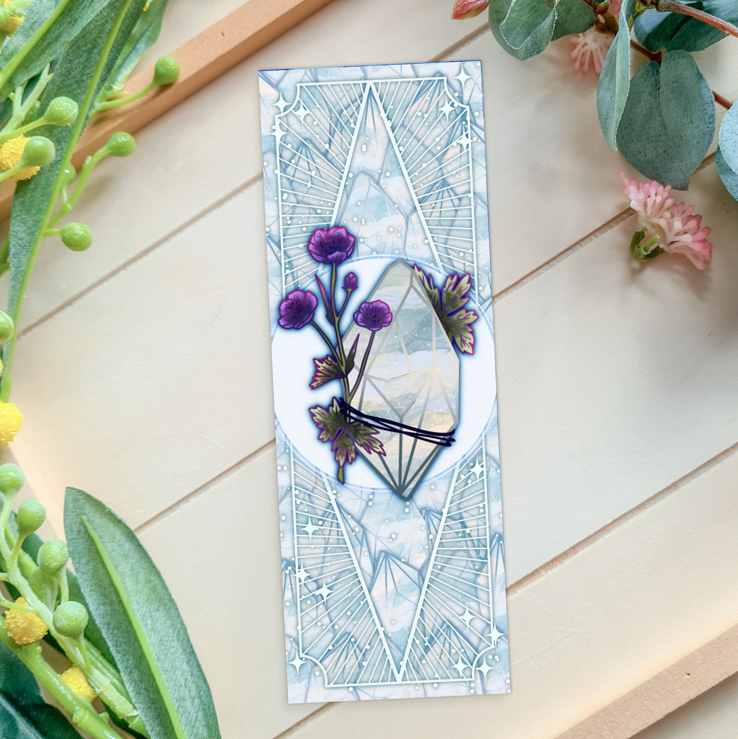 Agate with Geranium - Gemini Birthstone - Bookmark