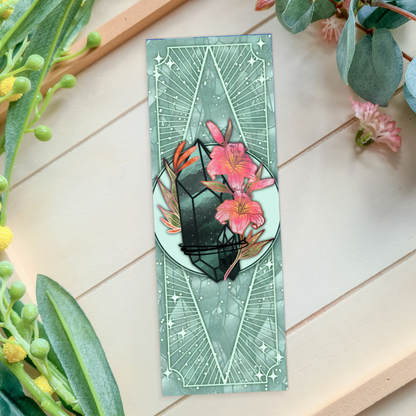 Emerald with Lilies - Cancer Birthstone - Bookmark bonesandgardens