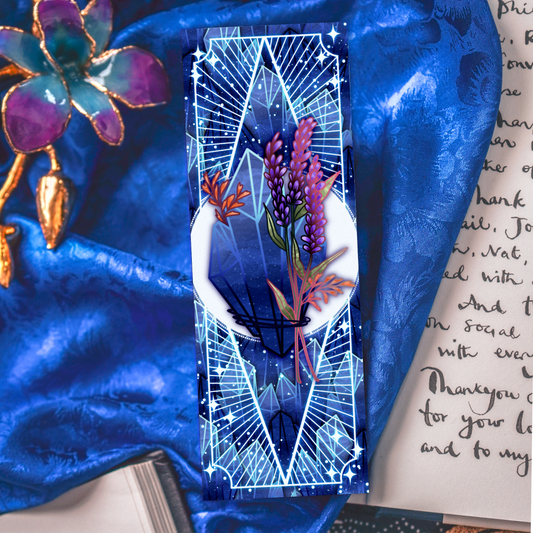 Sodalite stone with Lavenders - Sagittarius Birthstone - Bookmark bonesandgardens