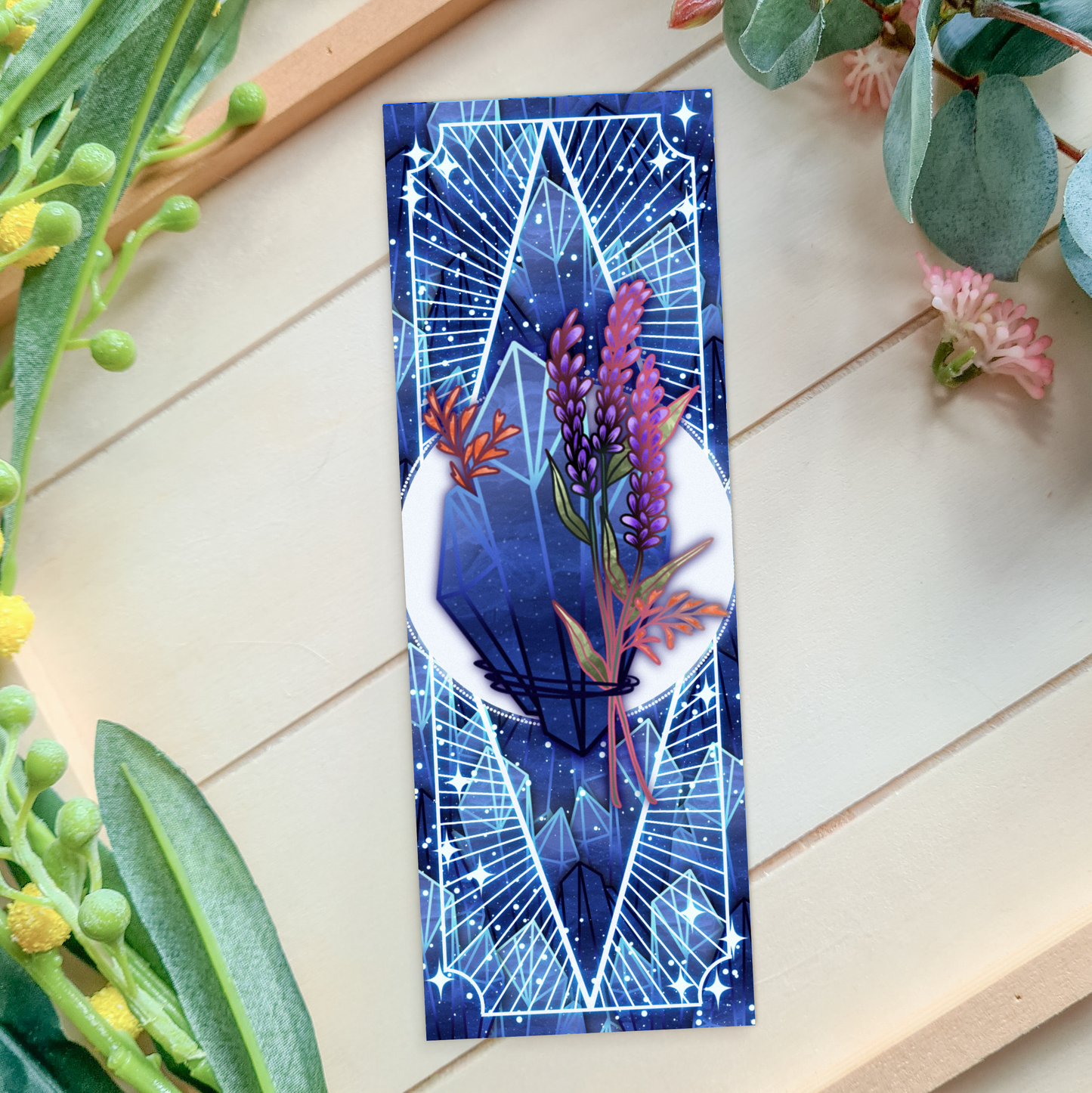 Sodalite stone with Lavenders - Sagittarius Birthstone - Bookmark bonesandgardens