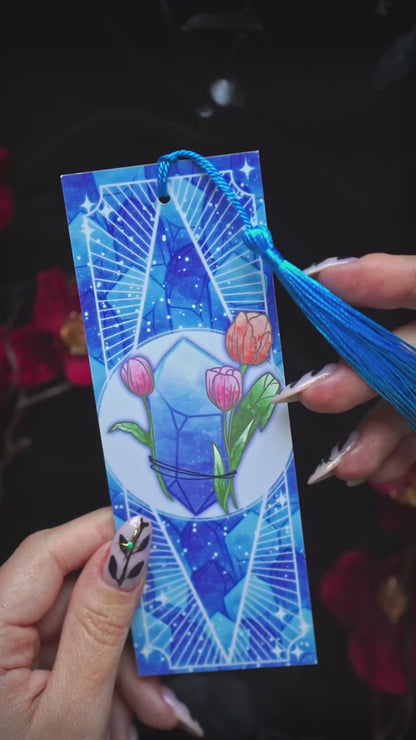 Diamond stone with Tulips - Aries Birthstone - Bookmark
