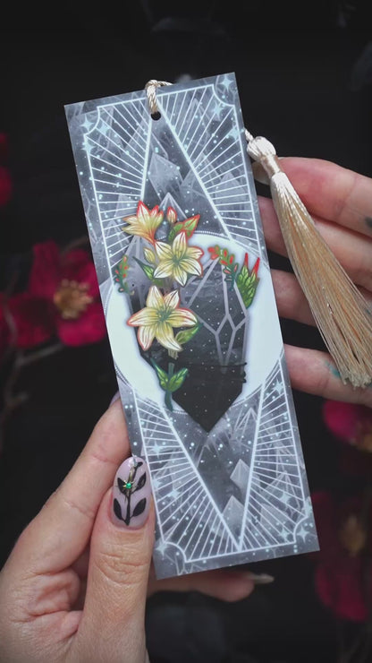 Onyx with Jasmines - Capricorn Birthstone - Bookmark
