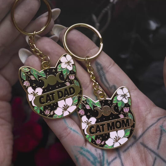 Cat Mom and Cat Dad Keychain - Bundle