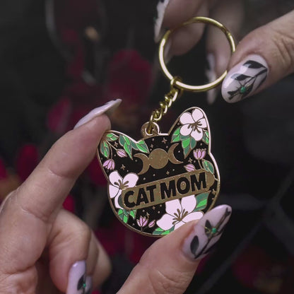 Cat Mom Celestial Keychain