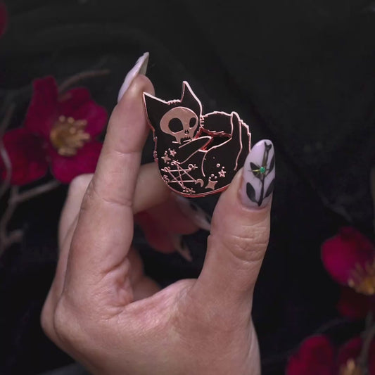 Witchy Swirl Cat - Enamel Pin