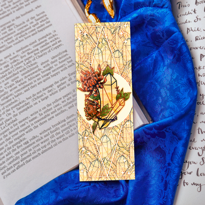 Topaz stone with Chrysanthemum - Scorpio Birthstone Bookmark bonesandgardens