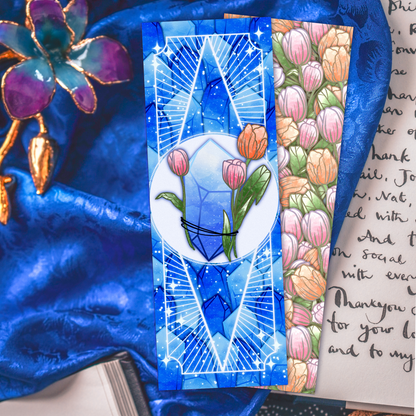 Diamond stone with Tulips - Aries Birthstone - Bookmark bonesandgardens