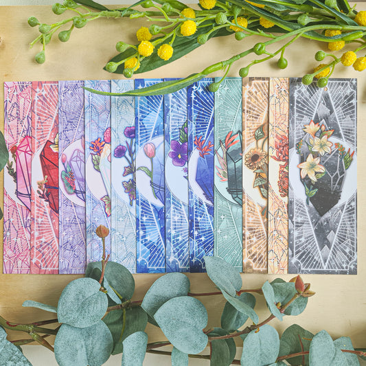 crystal lover witchy bookmark with tassel, zodiac sign bookmark  Crystal Bookmark Collection