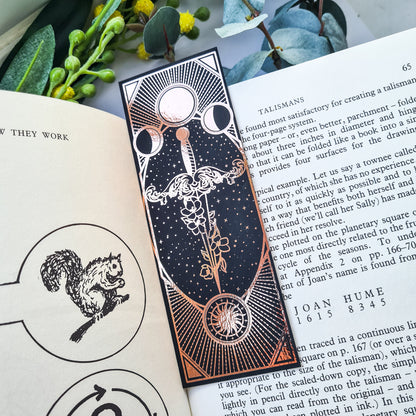 Celestial Dagger Rose Gold Bookmark