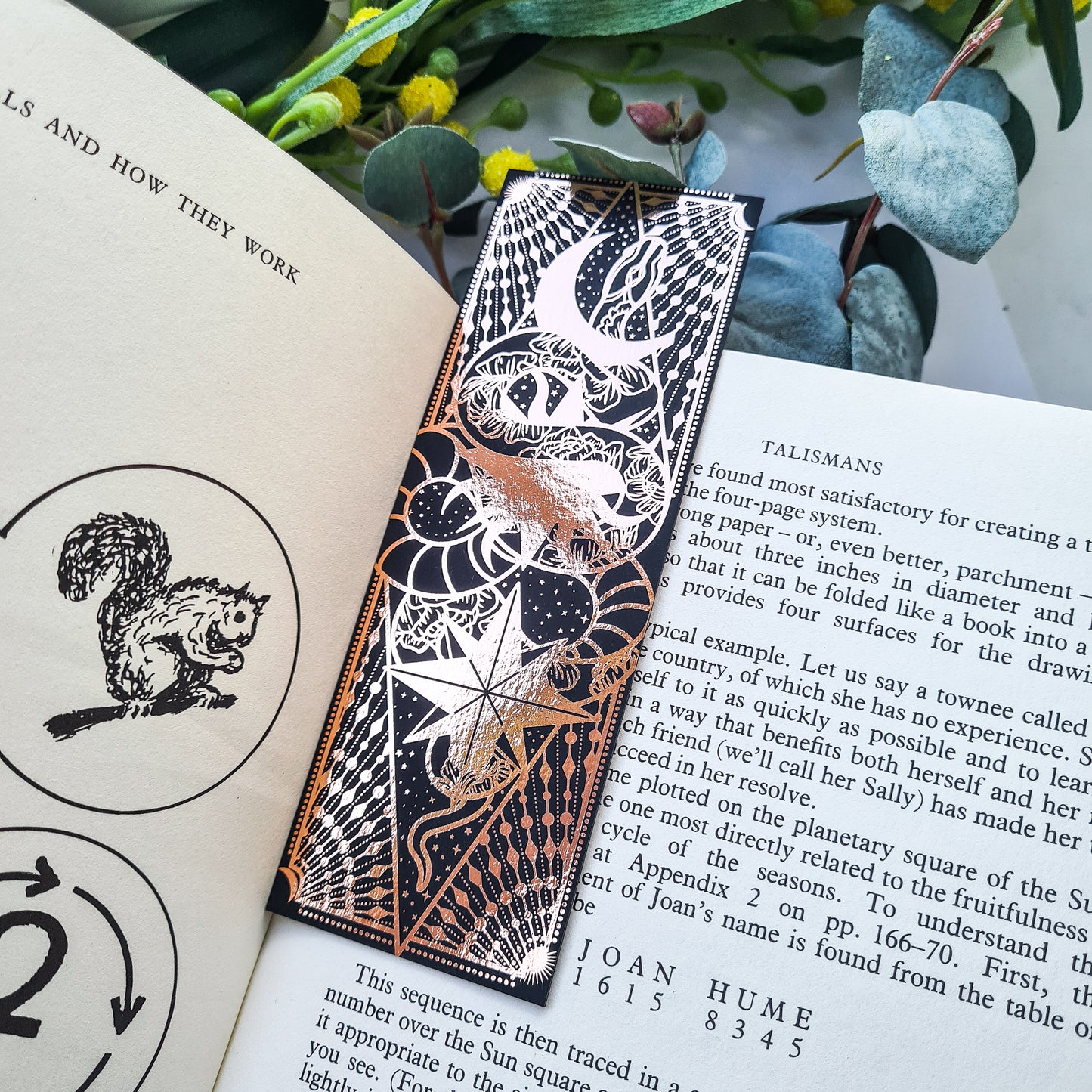 Snake Moon Star and Sun Gold Bookmark
