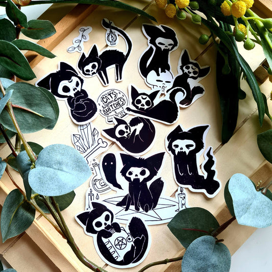 Black Cat Skull Planner Sticker Set