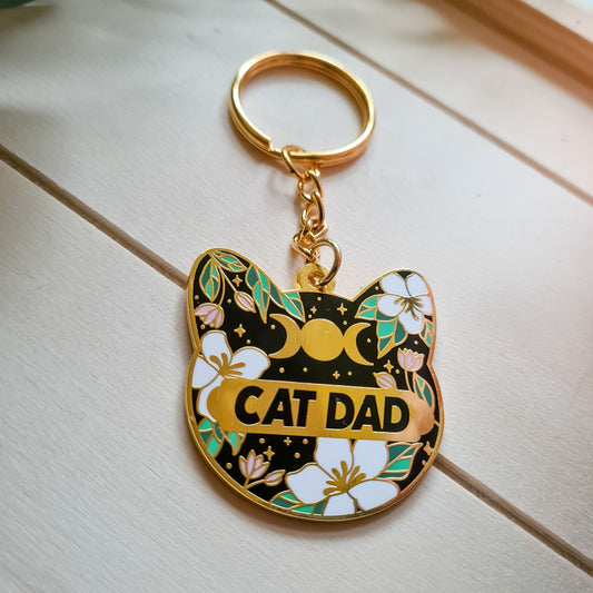 Cat Dad Celestial Keychain