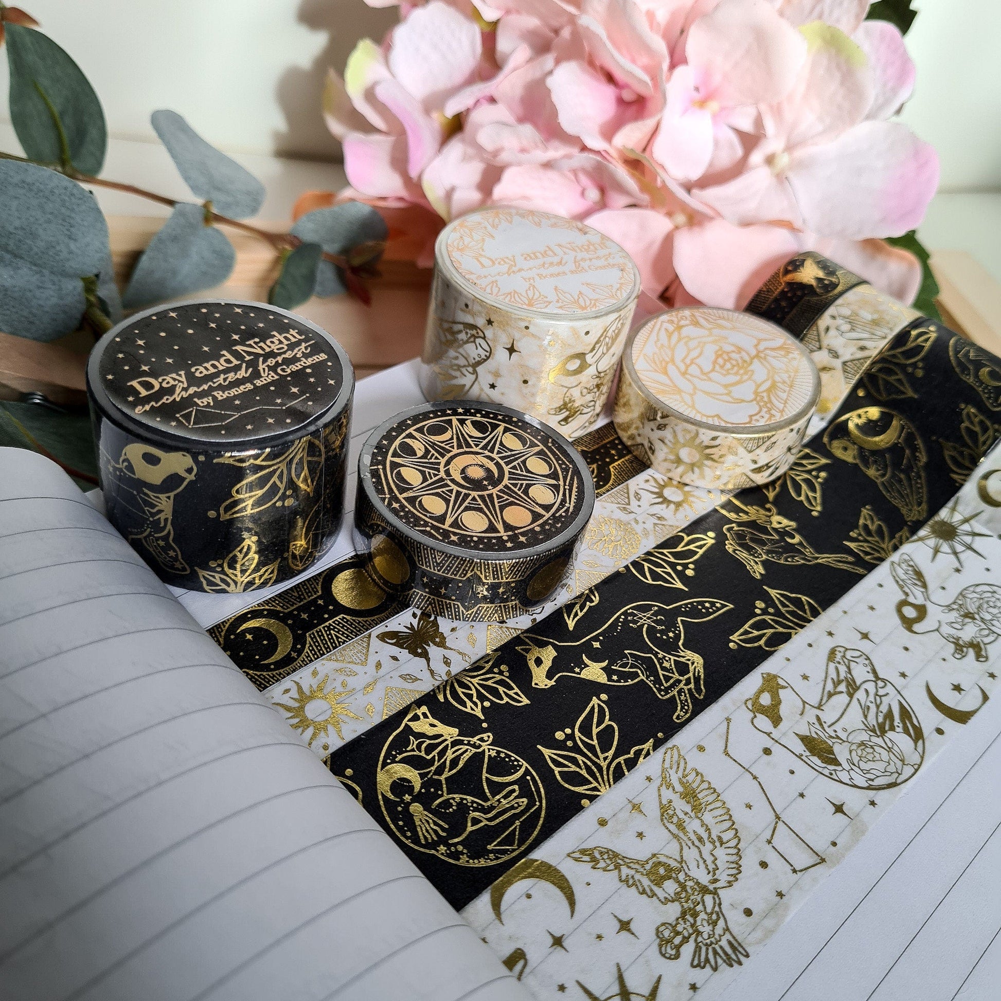 10 pcs/set Black starry sky Leaves gold Washi Tape and other Variants – The  Pink Room Co.