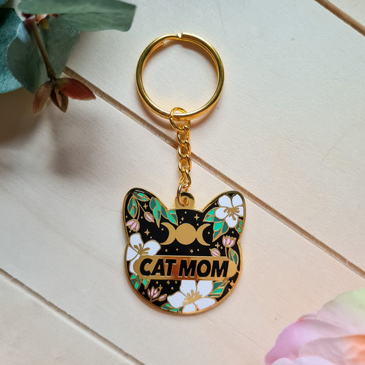 Cat Mom Celestial Keychain