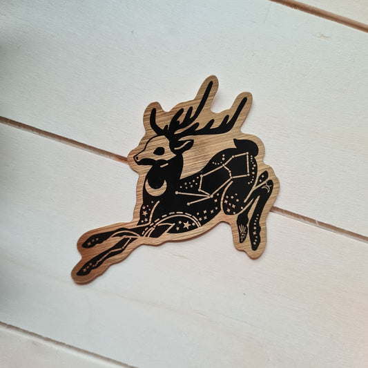 Celestial Deer Gold Sticker
